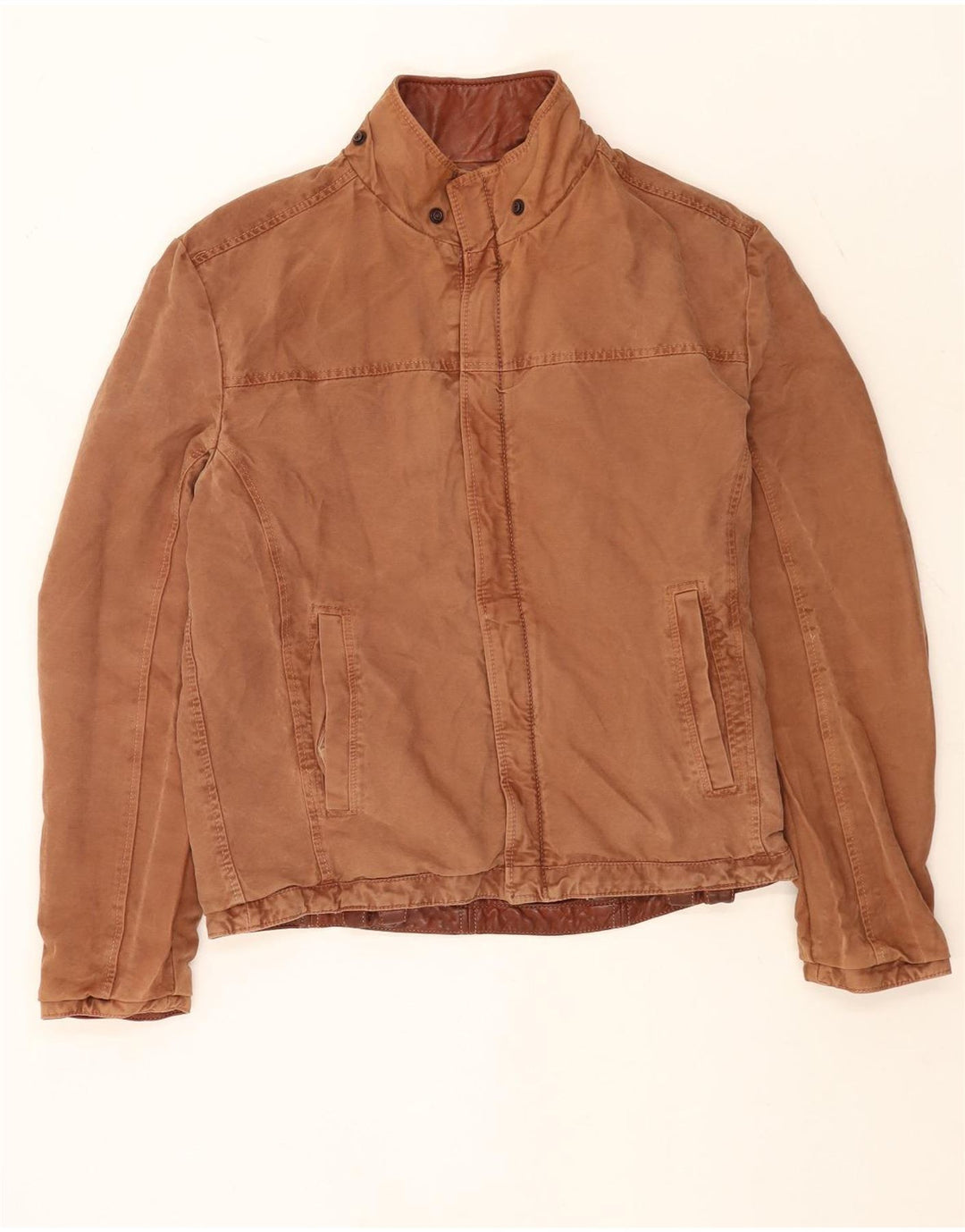 Vintage Herre Vendbar Læderjakke UK 40 Stor Brun