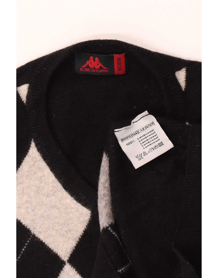 Kappa Herre V-hals sweater Medium Sort Argyle/Diamond