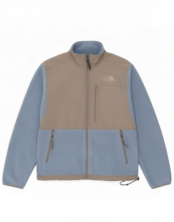 The North Face Womens Oversized Fleece Jacket UK 10 Small Blue Colourblock