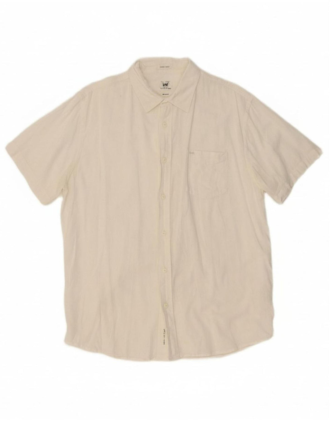 LEE Mens Regular Fit Short Sleeve Shirt XL White Cotton