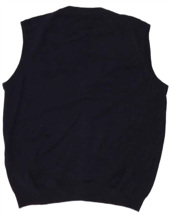 Gant herre ærmeløs cardigan sweater 2XL marineblå lammeuld