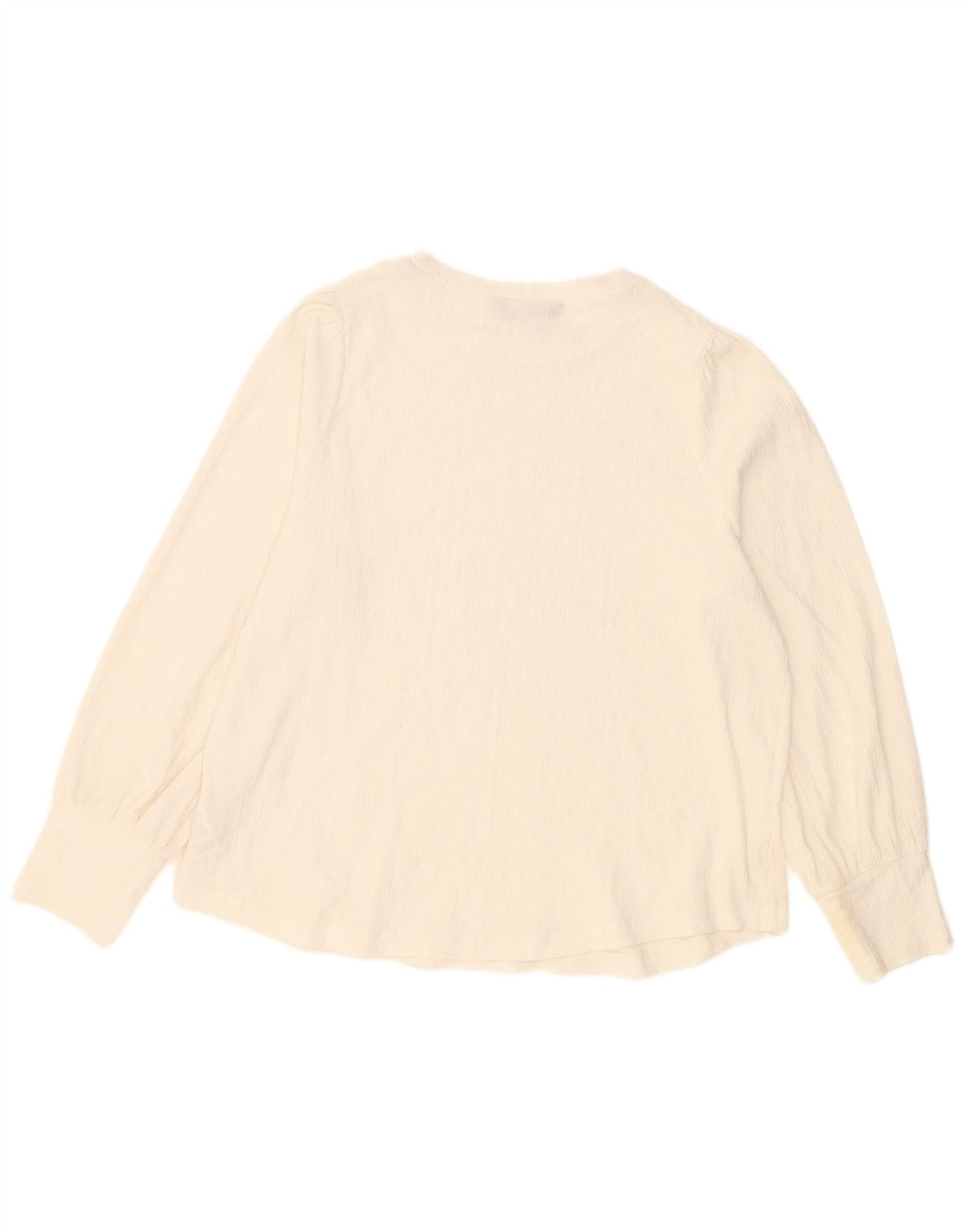 Marks & Spencer Dame Langærmet Bluse Top UK 16 Large Off White
