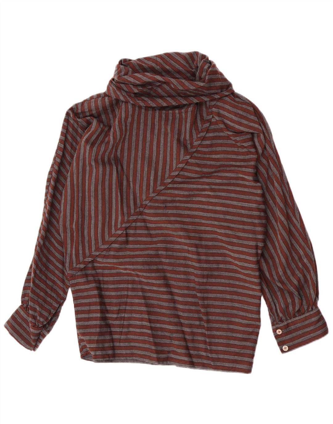 Vintage Dame Bluse Top IT 40 Lille Brun Stribet