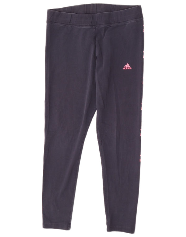 Adidas grafiske leggings til kvinder UK 18 XL marineblå bomuld