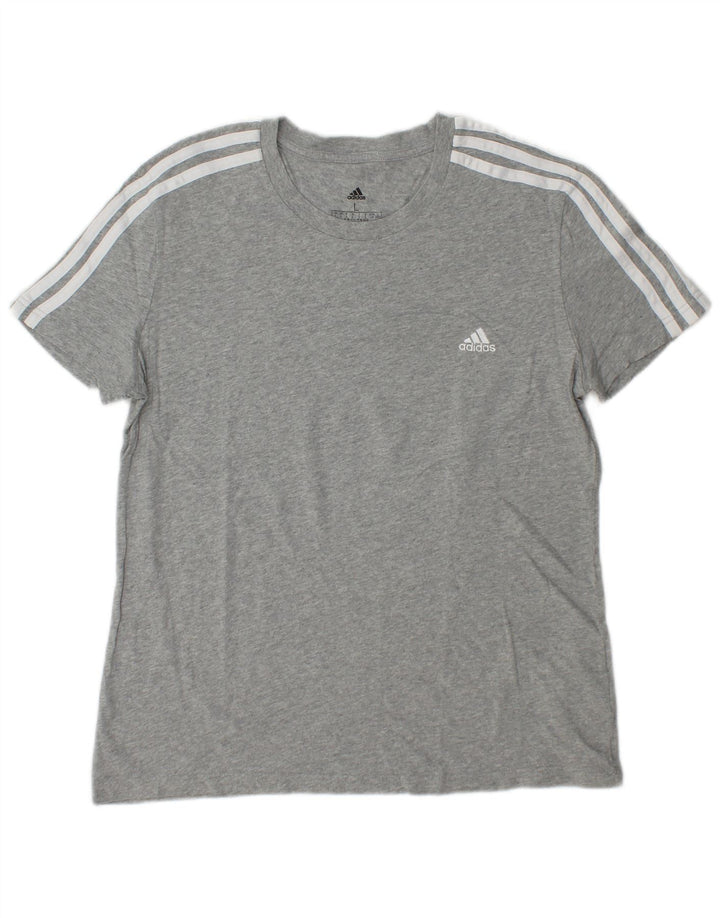 ADIDAS T-shirt top til kvinder DK 16/18 Stor grå bomuld