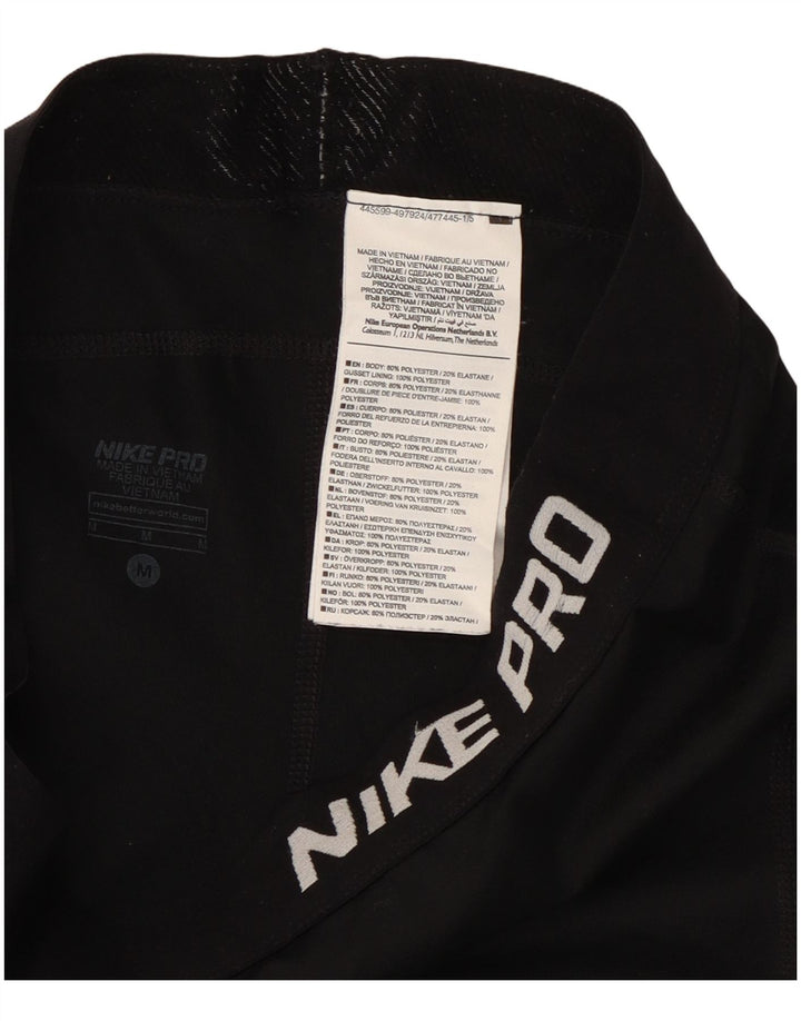 Nike Dame Dri Fit Grafiske Capri Leggings UK 12 Medium Sort Polyester