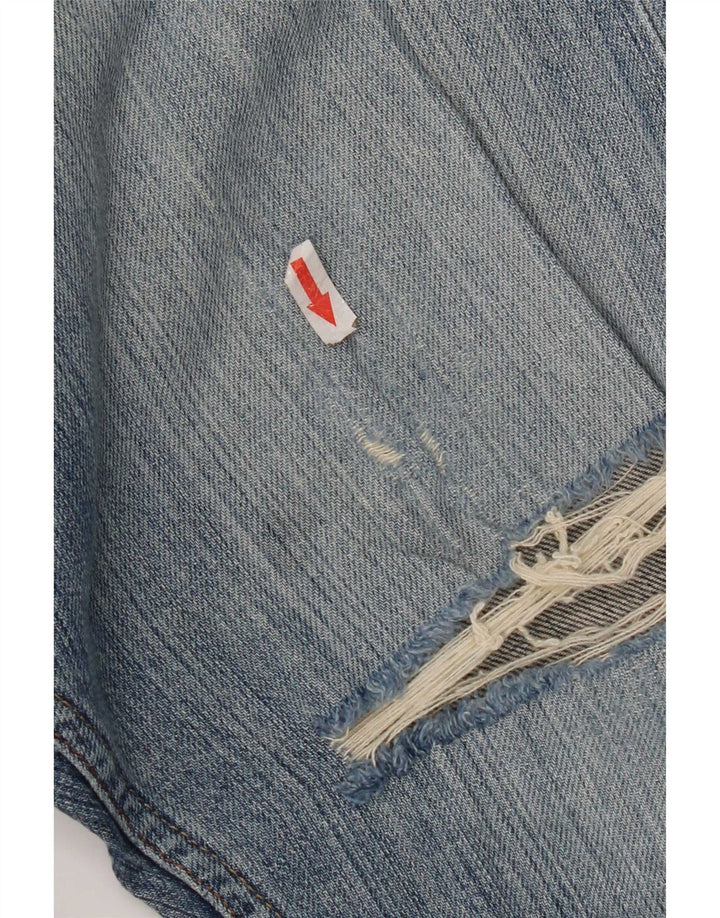 Levi's Herre 514 Distressed Slim Straight Jeans W33 L30 Blue Cotton