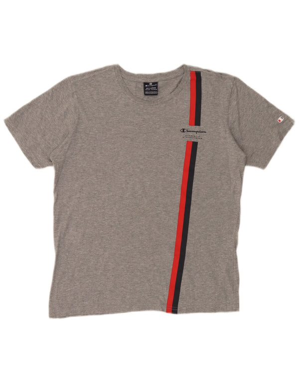Champion Boys T-Shirt Top 15-16 år 2XL Gråstribet