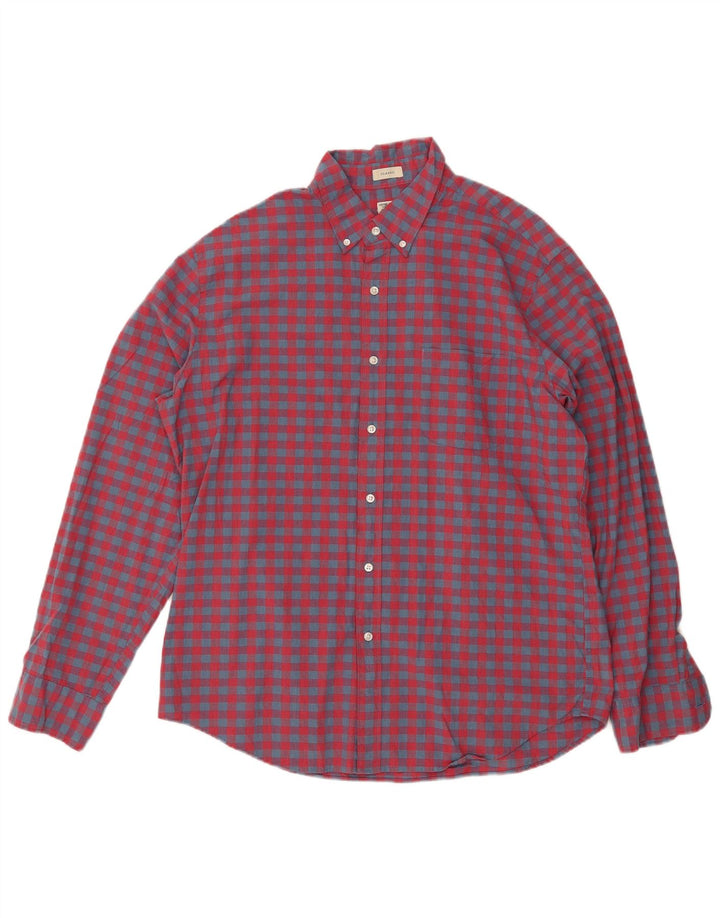 J. CREW Herre Classic Fit skjorte Stor rød Gingham Bomuld