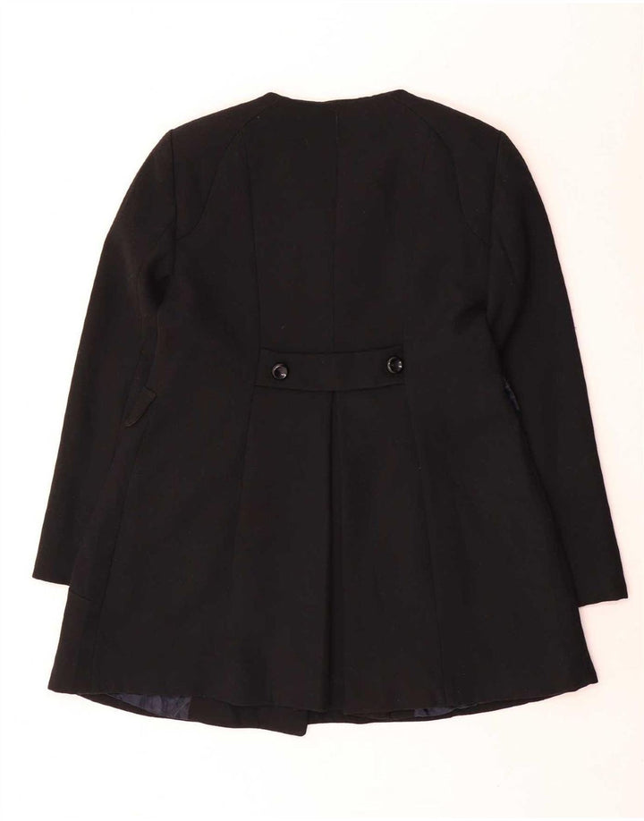 Zara Dame Dobbeltradet Frakke UK 18 XL Sort