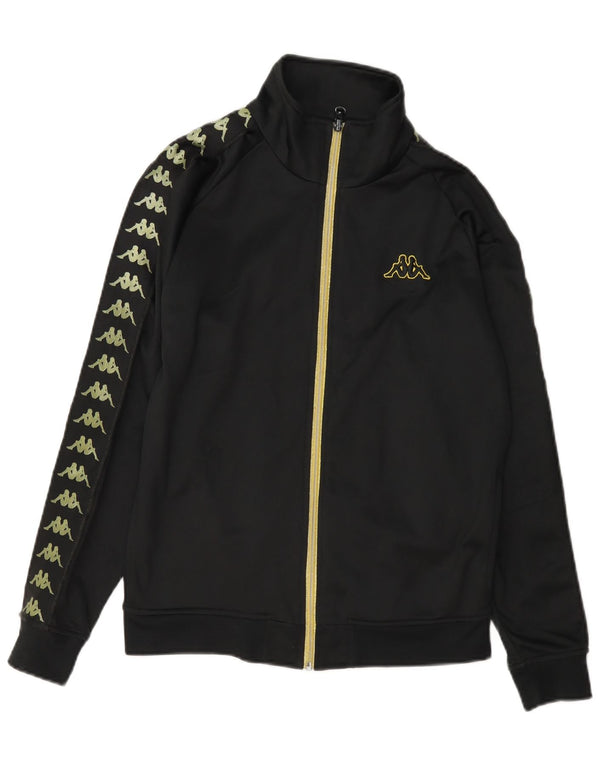 Kappa Dame Grafisk Træningsdragt Topjakke UK 12 Medium Sort Polyester