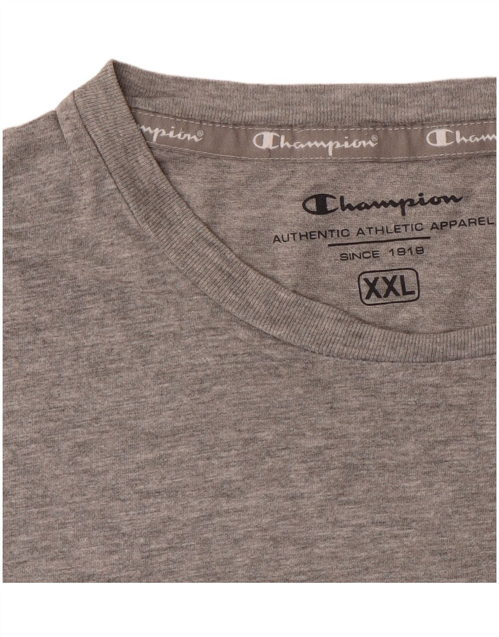 Champion Herre T-Shirt Top 2XL Grå Flecked