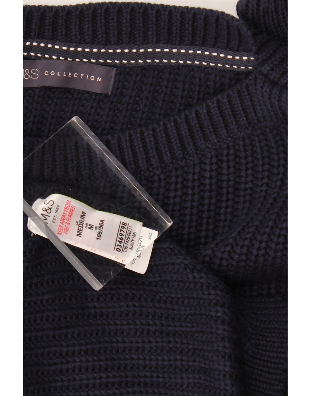 Marks & Spencer Dame sweater med rund hals DK 14 Medium Navy Blue