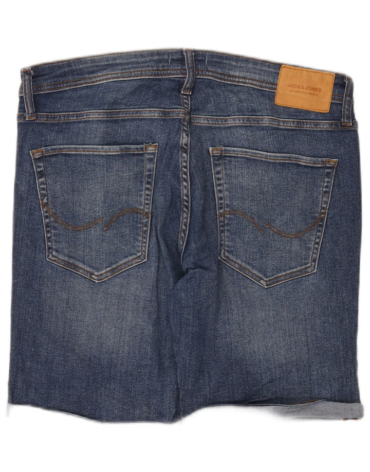 Jack & Jones Herre Regular Distressed Denim Shorts Large W36 Blue Cotton