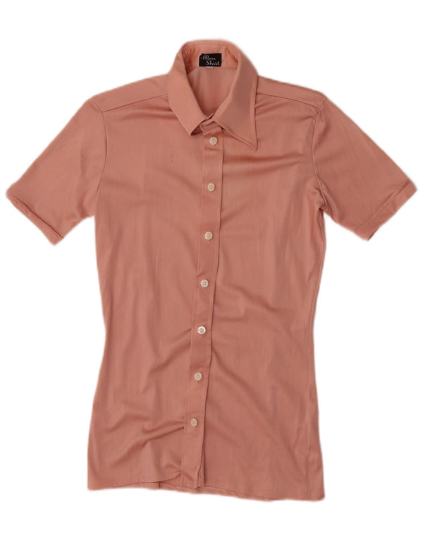Vintage kortærmet herreskjorte XS Pink