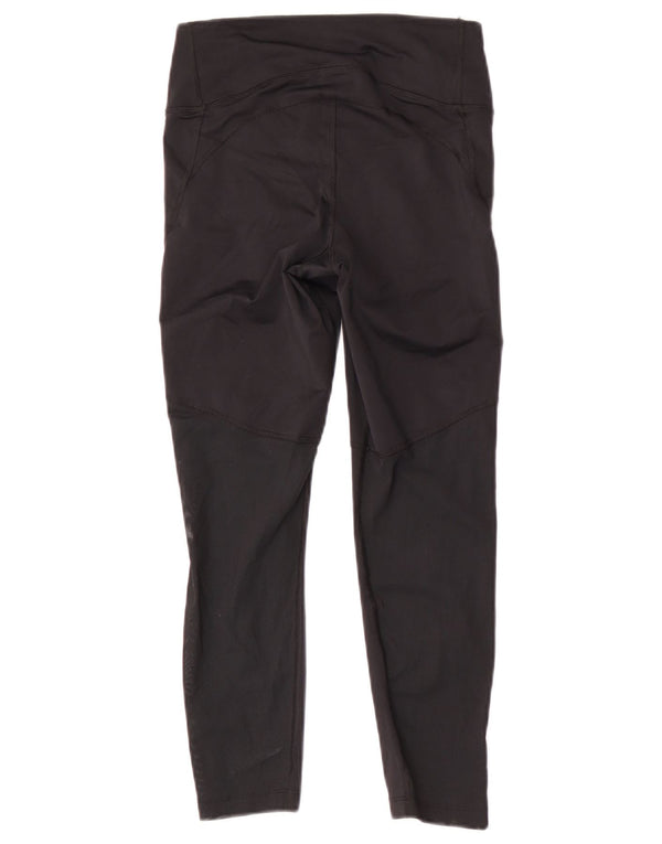 Nike Womens Dri Fit Crop Leggings UK 8 Small Black Polyester