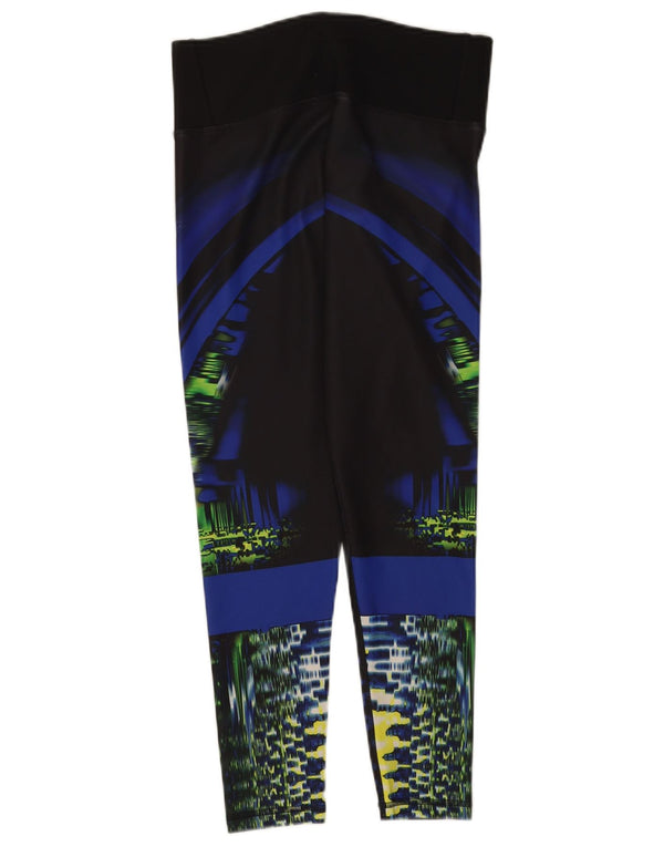 Adidas Womens Climalite Abstract Pattern Leggings UK 8/10 Small Black