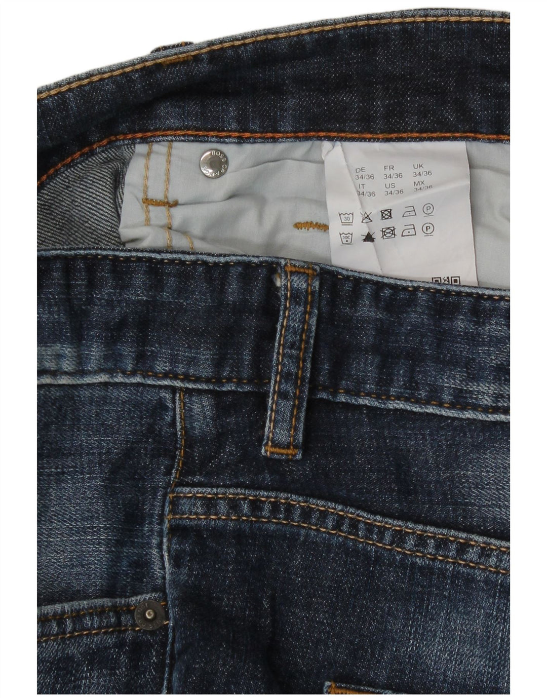 Hugo Boss Straight Jeans til mænd W34 L36 blå bomuld