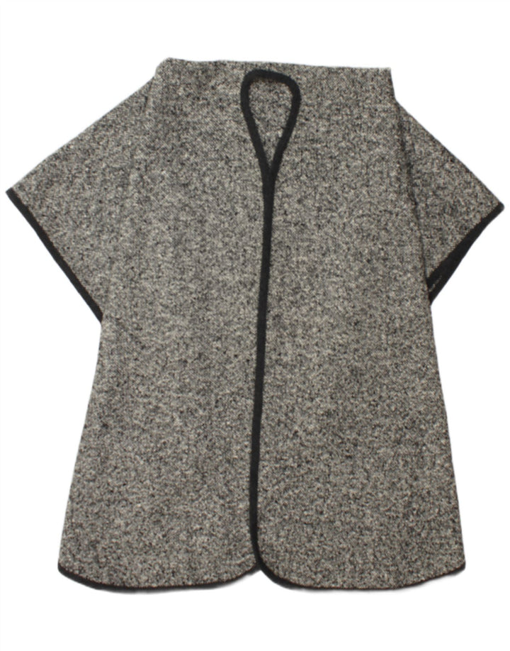 Vintage Dame Cape Coat One Size Grå Flecked