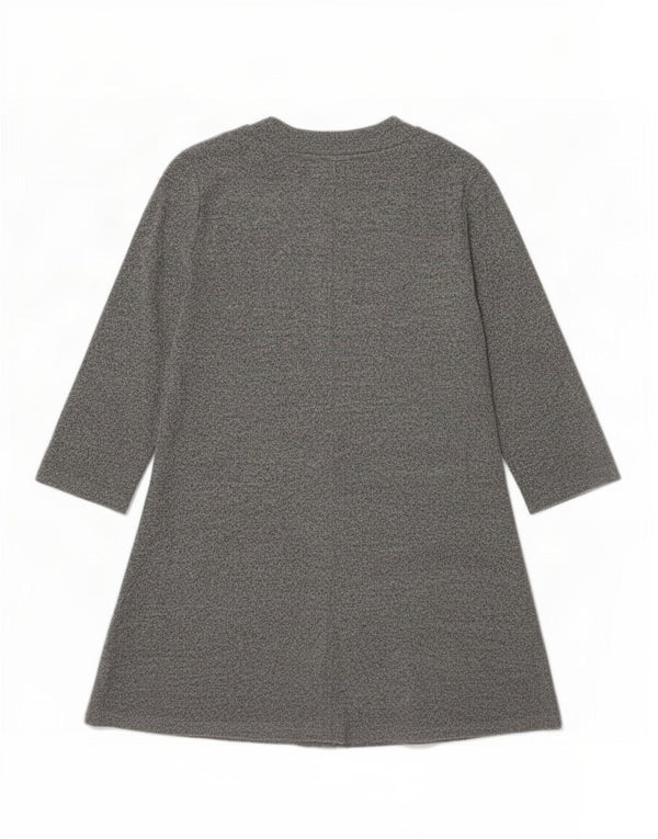Marks & Spencer dame 3/4-ærmet A-line kjole UK 12 mellemgrå polyester