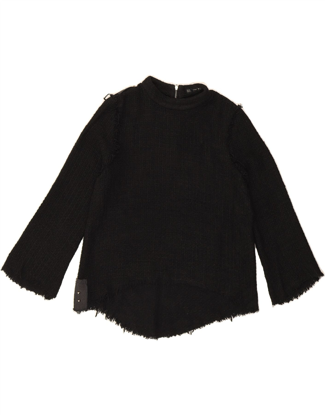 ZARA Womens Boat Neck Jumper Sweater UK 12 Medium Black Acrylic Vintage Zara and Second-Hand Zara from Messina Hembry 
