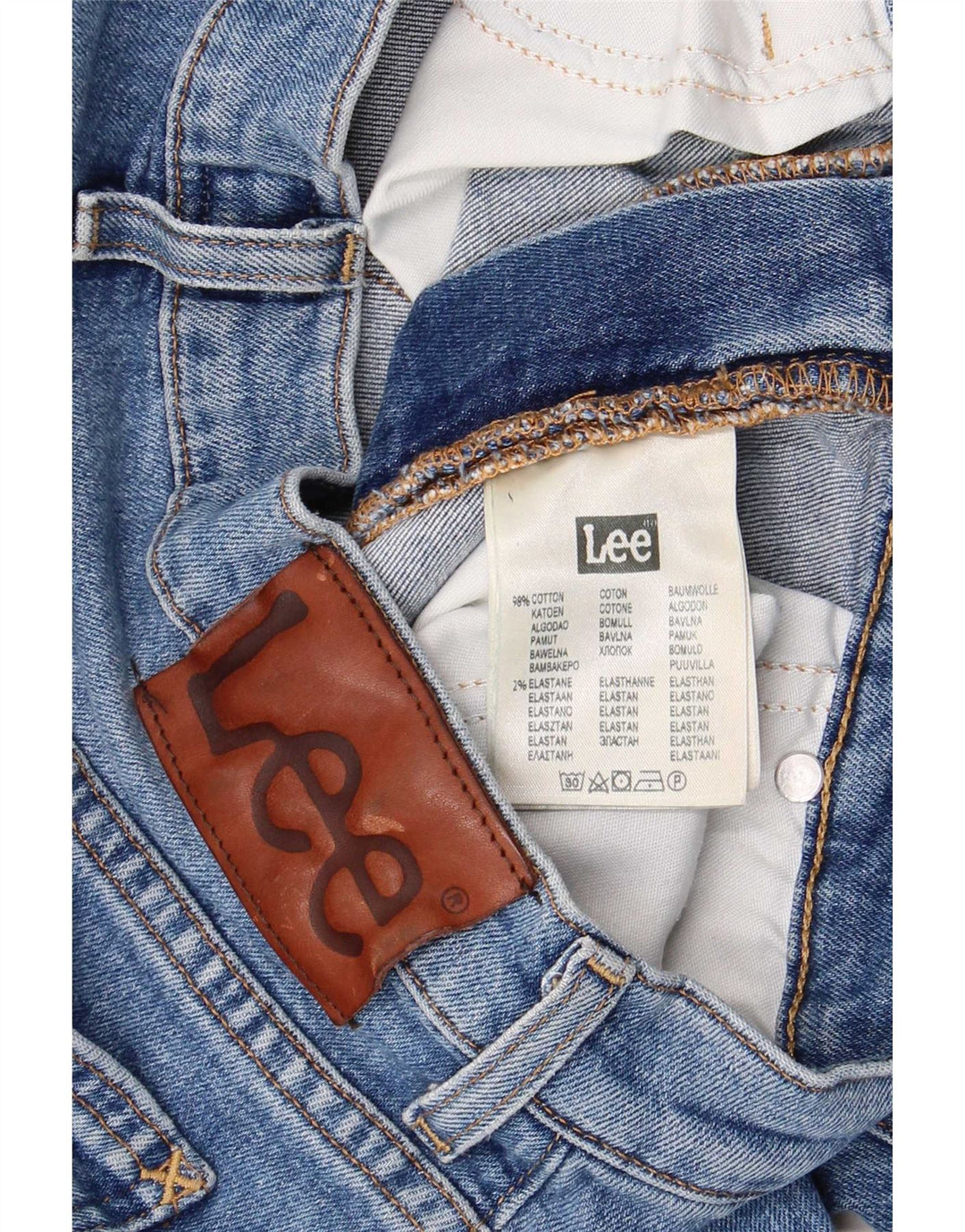 Lee Herre Rider Straight Jeans W31 L34 Blå Bomuld