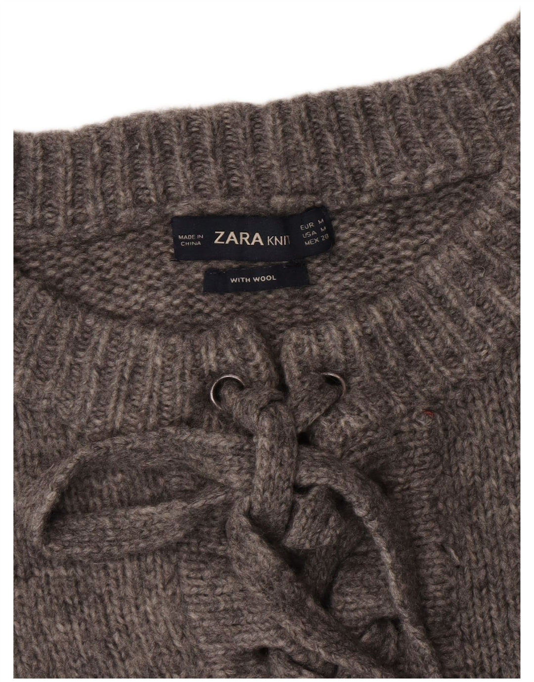Zara Dame Oversized Crew Neck sweater UK 14 Medium Grey