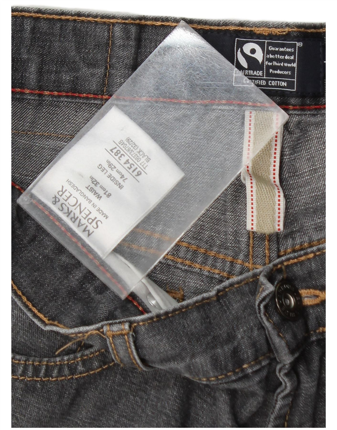 Marks & Spencer Herre Blue Harbor Straight Jeans W32 L29 Grå Bomuld