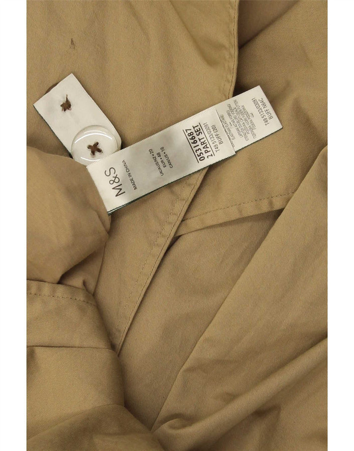 Marks & Spencer Trench Coat til kvinder UK 20 2XL Beige Bomuld