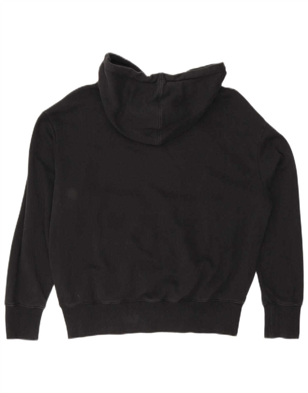 NIKE Air Oversized grafisk hættetrøjetrøje til kvinder UK 6 XS Sort bomuld