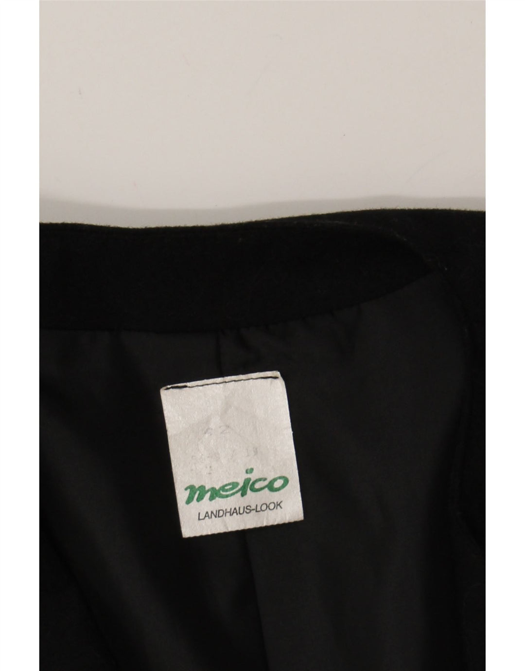 MEICO Womens Crop 1 Button Blazer Jacket IT 42 Medium Black Polyester Vintage Meico and Second-Hand Meico from Messina Hembry 