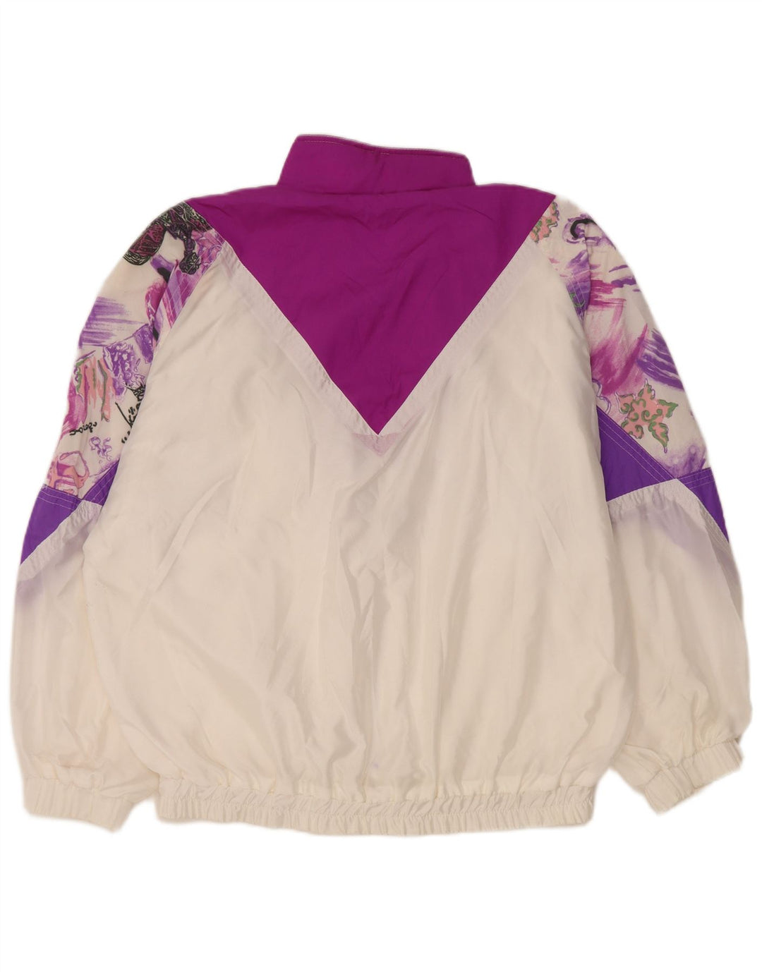 Vintage oversize træningsdragt topjakke til kvinder EU 36 Small White Colourblock