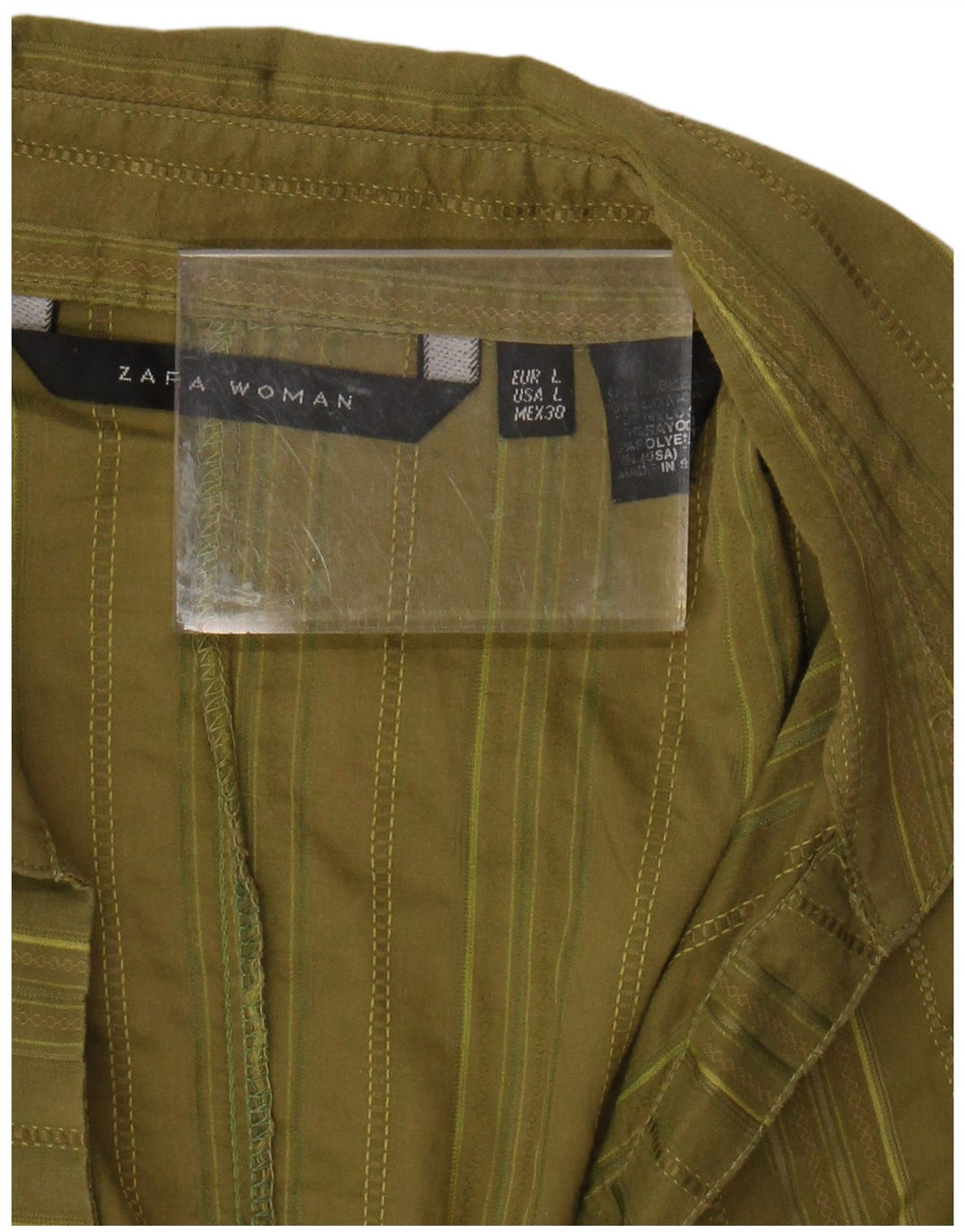 ZARA kortærmet trøje til kvinder UK 14 Stor kakistribet bomuld