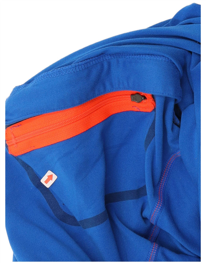 Asics Herre Hooded Zip Neck Top Langærmet Medium Blue Polyester