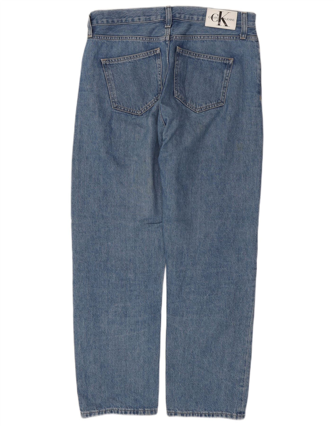 CALVIN KLEIN Herre Højtaljede lige jeans W30 L28 Blå Bomuld