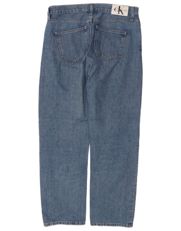 CALVIN KLEIN Herre Højtaljede lige jeans W30 L28 Blå Bomuld