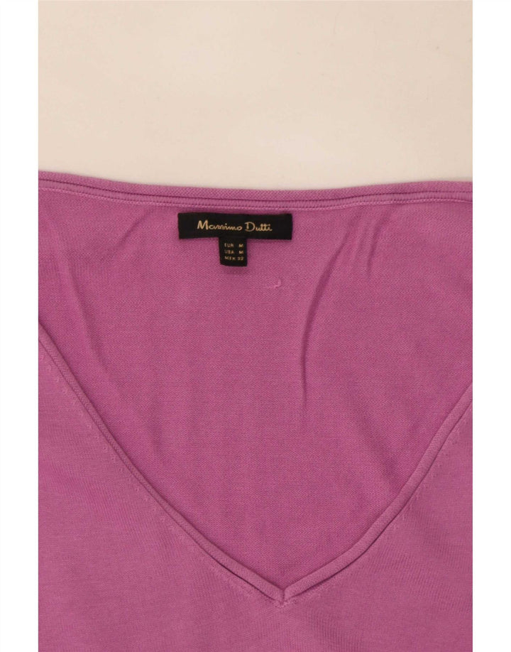 Massimo Dutti Dame V-hals sweater UK 14 Medium Pink