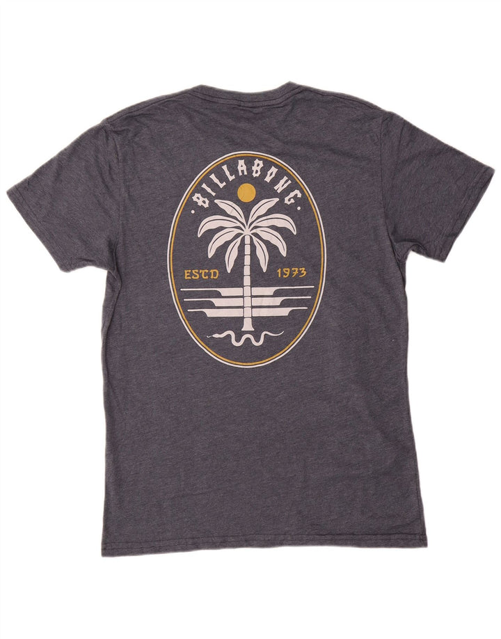 Billabong Herre grafisk T-shirt Top Medium Marineblå Bomuld