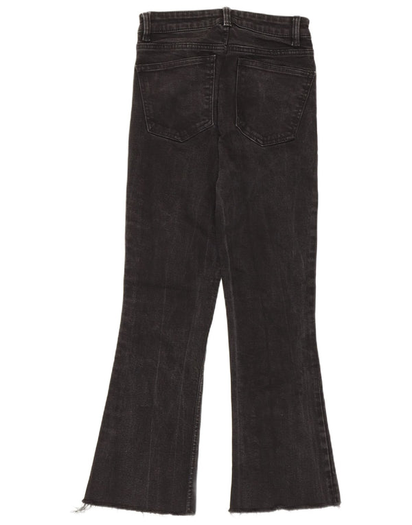 Zara Dame Flared Jeans EU 36 XS W26 L26 Sort Bomuld