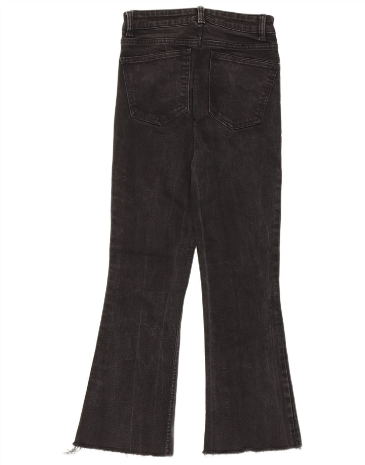 Zara Dame Flared Jeans EU 36 XS W26 L26 Sort Bomuld