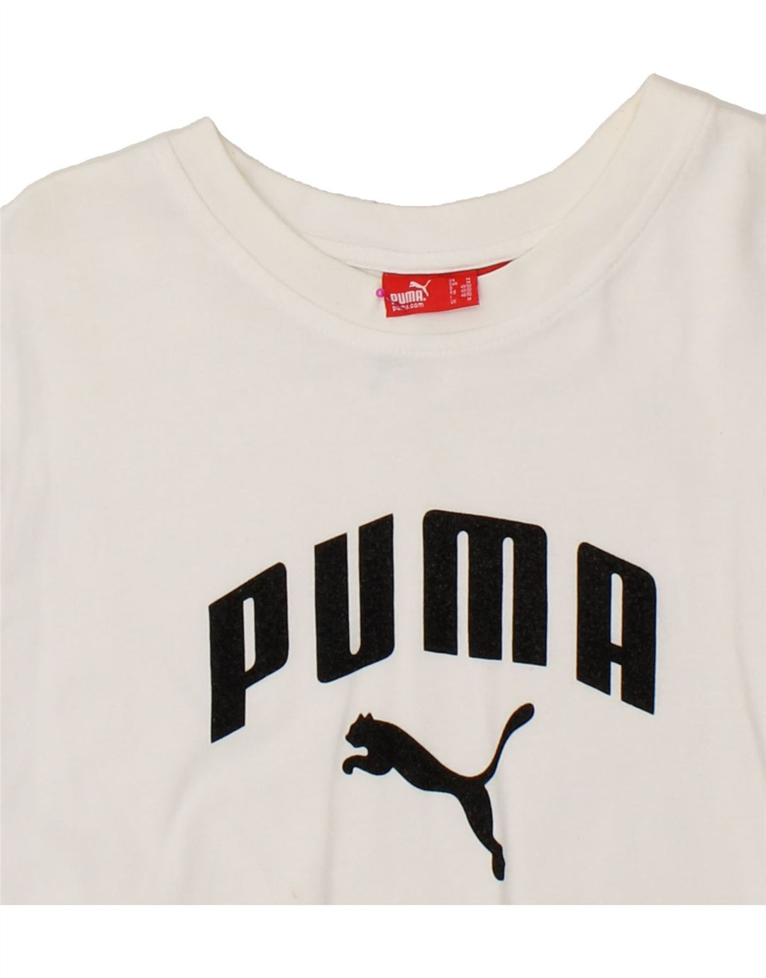 PUMA Mens Graphic T-Shirt Top Medium White Cotton Vintage Puma and Second-Hand Puma from Messina Hembry 