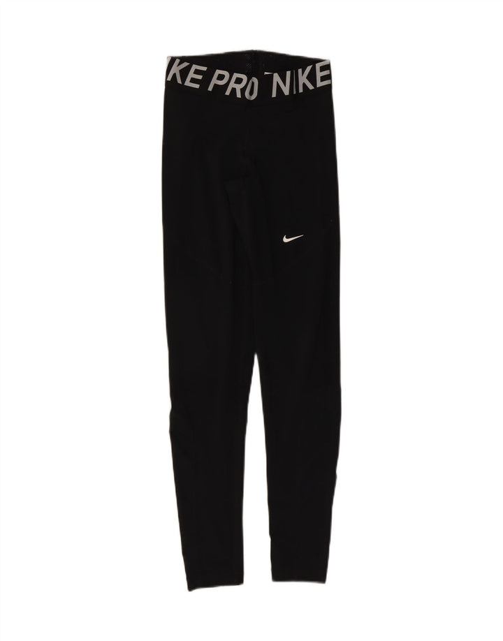 Nike Dame Grafiske Leggings UK 8 Small Black Polyester Sports