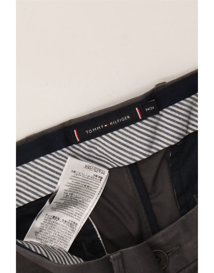 TOMMY HILFIGER Slim Chino-bukser til mænd W34 L34 Grå bomuld