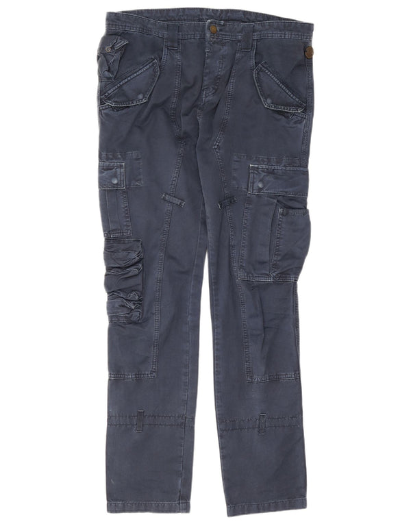 Iceberg Herre Slim Cargo Bukser IT 50 Large W34 L32 Marineblå Bomuld