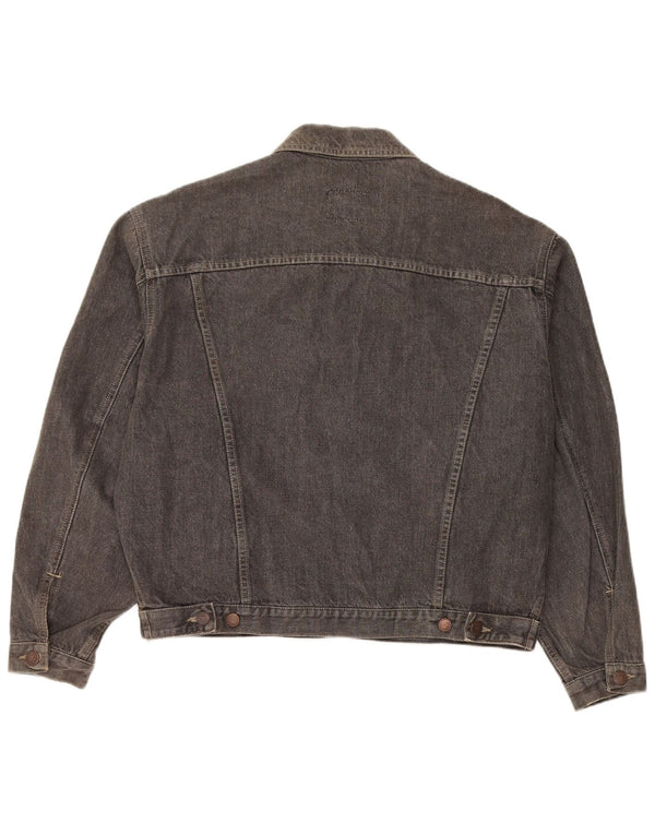 Benetton Herre Oversized denimjakke IT 46 Lille Grå Bomuld