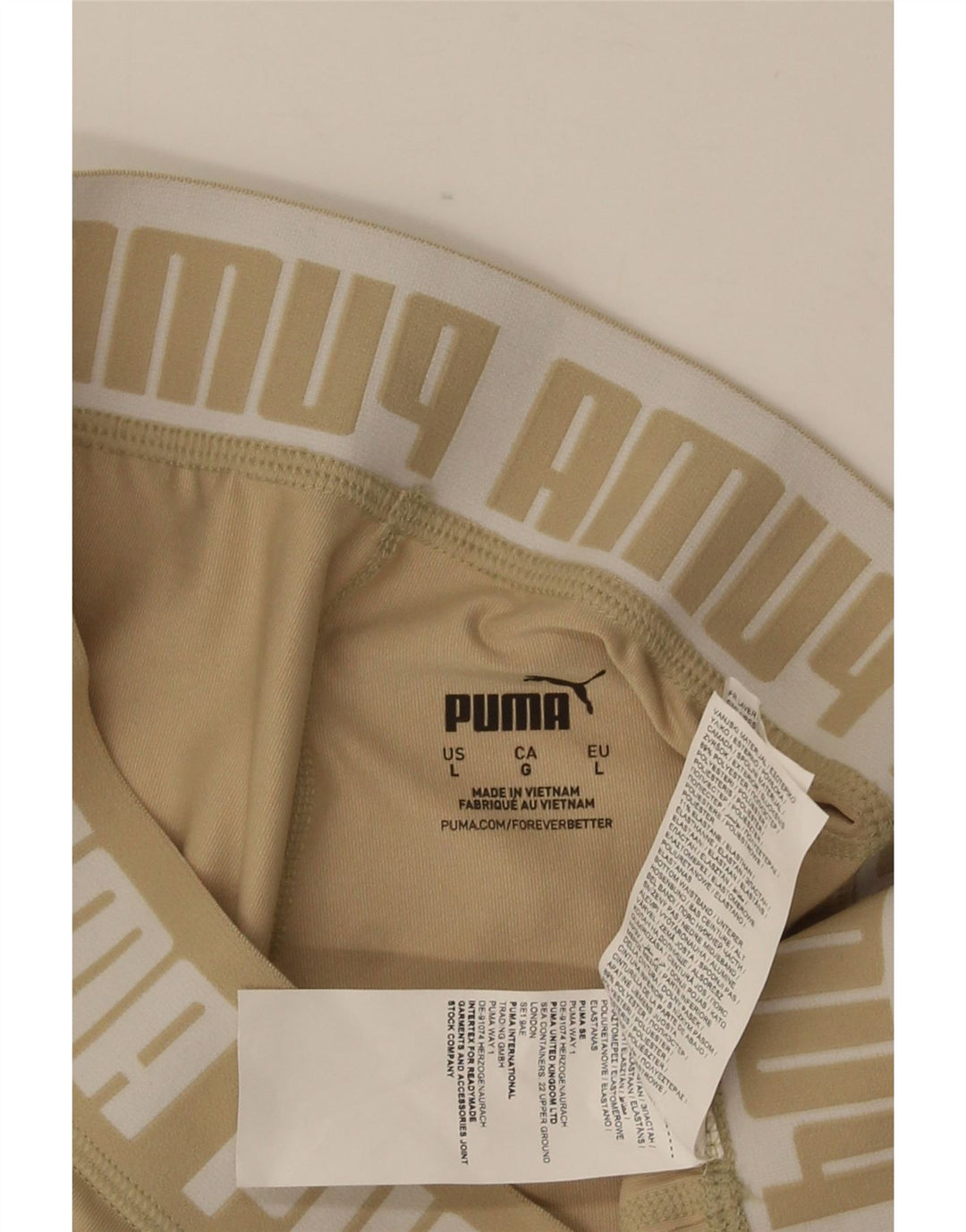 Puma Graphic Sports Shorts til kvinder UK 14 Large Beige Polyester