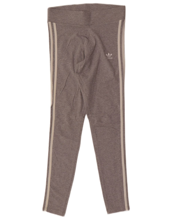 Adidas Womens Leggings UK 10 Small Grey Flecked Bomuld