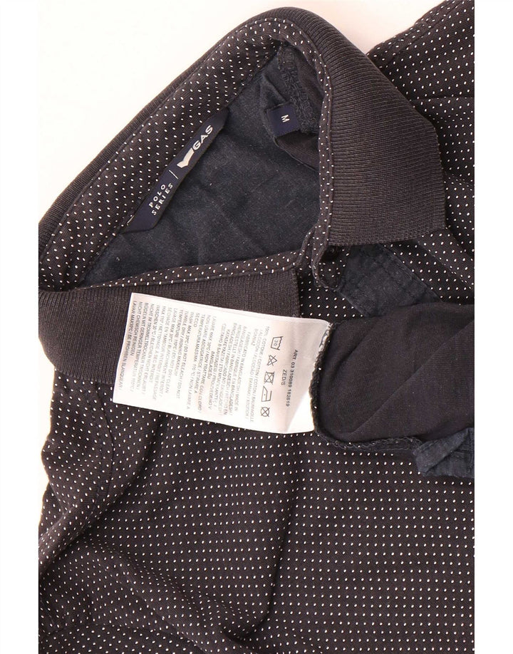 Gas Poloshirt til mænd Medium Navyblå plettet bomuld