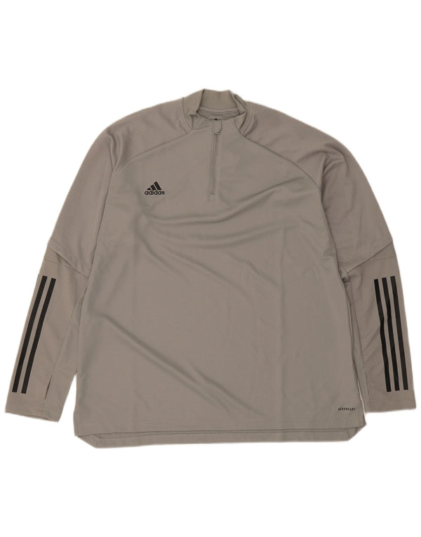 Adidas Dame Aeroready Pullover med lynlås-hals Træningsdragt Top UK 24/26 2XL Grå