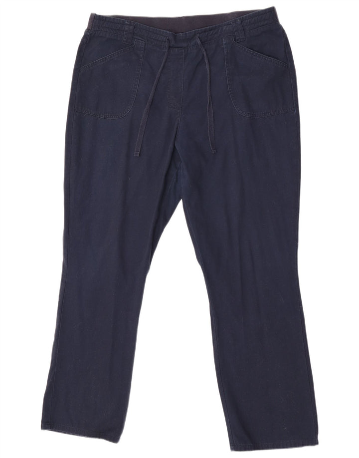 Traders lige bukser til kvinder UK 16 Large W36 L29 Navy Blue